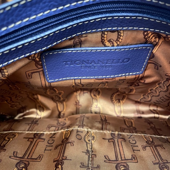 NWOT Blue Tignanello Pebble Leather Crossbody Bag - Picture 8 of 10